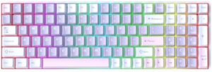 FKZ DK96 Wireless Mechanical Keyboard,Tri-Mode BT5.0/2.4GHz/USB-C Wired Hot Swap Custom RGB Gaming Keyboard Full Size 100 Keys Creamy Keyboard with Numpad Ergonomic NKRO Keyboard(Purple&White)
