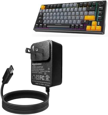 BoxWave Charger Compatible with ARZOPA K81 RGB Mechanical Gaming Keyboard - Wall Charger Direct (15W), Rapid Charge Your Device with Built-in 6ft Cable