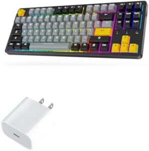 BoxWave Charger Compatible with ARZOPA K87 RGB Mechanical Gaming Keyboard – PD GAN miniCube (30W), 30W Tiny PD GAN Type-C Wall Charger – Winter White