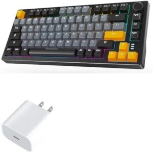 BoxWave Charger Compatible with ARZOPA K81 RGB Mechanical Gaming Keyboard – PD GAN miniCube (30W), 30W Tiny PD GAN Type-C Wall Charger – Winter White