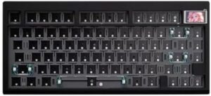 FKZ GMK81 Keyboard Kit,75% Custom Hot Swap Tri-Mode BT5.0/2.4G/USB-C Wireless Barebones Kit Gasket Mount PCB RGB Via DIY TKL Mechanical Gaming Keyboard with TFT LCD Screen for Win/Mac(Black)