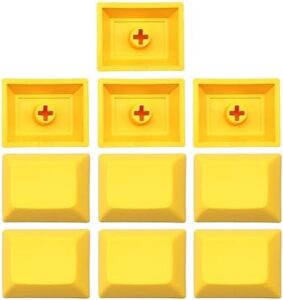 10PCS PBT Blank DIY Keycap Mechanical Keyboard 1.25U 1.25X DSA Profile No Print Keycap Set for MX Switches 1.25U Keycap, Yellow