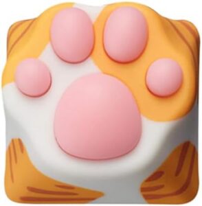 FKZ ZOMOPLUS Cute Keycaps,Novelty Cat-Claws ESC Keycap 3D Model Catpaw Custom Key Caps for Cherry MX Switches Mechanical Gaming Keyboard OEM Profile Keycap (Orange)
