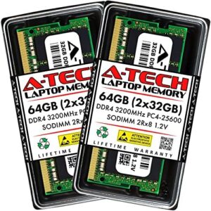 A-Tech 64GB Kit (2x32GB) RAM for MSI Katana GF76 12UDK Laptop | DDR4 3200MHz PC4-25600 SODIMM 2Rx8 1.2V 260-Pin Non-ECC SO-DIMM Memory Upgrade