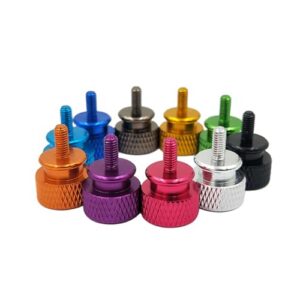 6063 Aluminum Alloy DIY Textured Thumb Screws#8-32, Textured Screws, 10pcs，Manual Screws, Chassis Thumb Screws, Computer case Screws （Orange Color, #8-32×5/8 inch）