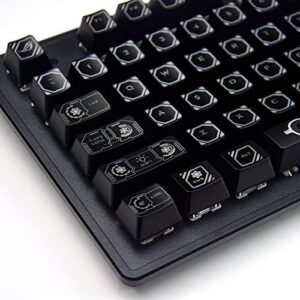 Transparent Design keycap Series PBT Dye Upgrade 108 Keycap Set OEM Profile Keycaps Keyset with Puller for Cherry Mx Gateron Kailh Switch Mechanical Keyboard (ROG)