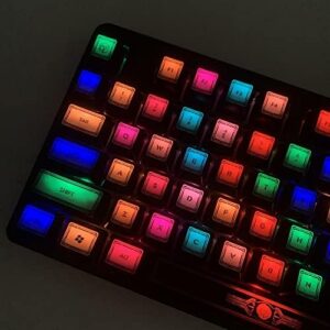 Transparent Design keycap Series PBT Dye Upgrade 108 Keycap Set OEM Profile Keycaps Keyset with Puller for Cherry Mx Gateron Kailh Switch Mechanical Keyboard (Cyber Light)