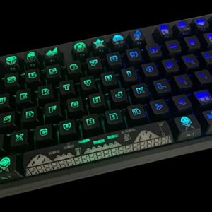 Transparent Design keycap Series PBT Dye Upgrade 108 Keycap Set OEM Profile Keycaps Keyset with Puller for Cherry Mx Gateron Kailh Switch Mechanical Keyboard (Mario Sidetrans)
