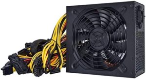 2400W/2000W/1800W Miner Power Supply 95% Efficiency AC 180-260V Active PFC ATX Power Cards GPU for Bitcoin Mining Miner(Orange)