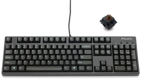 FILCO Majestouch + Ask Cherry MX Brown Axis, Full Size, English Layout, 104 Keys, PBT 2 Color Molded Asphalt Key Cap, N Key Rollover, Function Key Function, Black