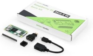 Raspberry Pi Zero 2 W Basic Kit, Header, Heatsink, USB Cable, HDMI Adapter (with Quad-core CPU,Bluetooth 4.2,BLE,onboard Antenna,etc.)