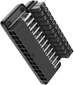 24Pin Female to 24pin Male Power Adapter 90 Degree Angled 24-Pin Power Supply Jumpers Bridge Tool Connector for Desktop
