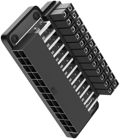 24Pin Female to 24pin Male Power Adapter 90 Degree Angled 24-Pin Power Supply Jumpers Bridge Tool Connector for Desktop