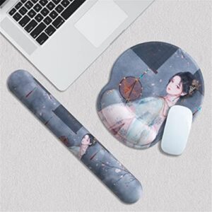 3D Laptop Pc Office Mouse Pad with Wrist Support Comfort Hand Rest Chinese Girl Gaming Mouse Pad