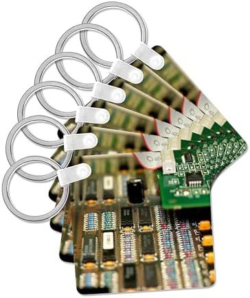 3dRose, Motherboard with different types of chips and colors, Key Chain