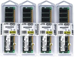 4GB KIT (4 x 1GB) for ASUS ASmobile Motherboard P5P800-VM P5RD1-V Deluxe P5VD1-X. DIMM DDR Non-ECC PC3200 400MHz RAM Memory. Genuine A-Tech Brand.
