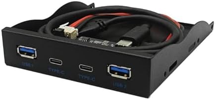 4Port USB3.2 GEN2 TypeC Floppy Driver 10Gbps Panel 3.5inch USB HUB 19PIN To TypeC Forward Reverse