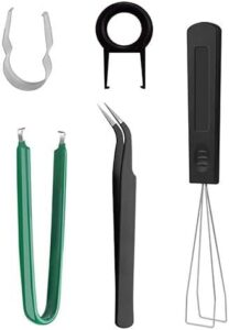 5PCS Mechanical Keyboard Tools Keycap Puller Switches Extractor and Tweezers for Computer Keyboards Replaces