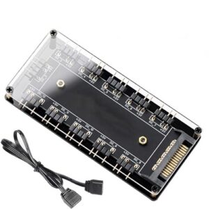 5V 3 Pin ARGB RGBW Cable,RGB 10 Hub Splitter SATA Power Extension Cable Adapter,LED Strip Light PC RGB CPU Cooling Fan Addressable PCB Splitter for Extended Motherboard Interface