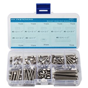 #6-32 UNC Stainless Steel Hex Socket Head Cap Screws Hex Nuts Assortment Set