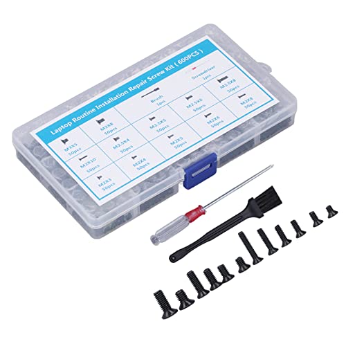 600Pcs Computer Screw Flat Head Carbon Steel M2 M2.5 M3 Screwdriver Tool Set Kit for Electronic Repair
