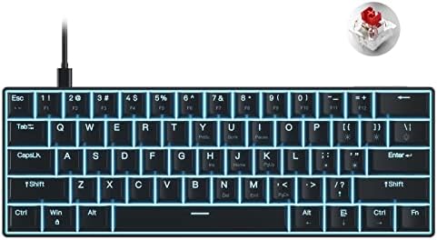 61 Keys Mechanical Gaming Keyboard Green Switch Blue Backlight Programmable Customized HotSwap Keyboard 61 Key Keyboard