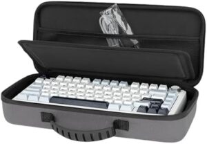 75% Keyboards Travel Case Ruggeds Materials for 84 Key Mechanical Keyboards Wrist Rest Holder and Strong Closures