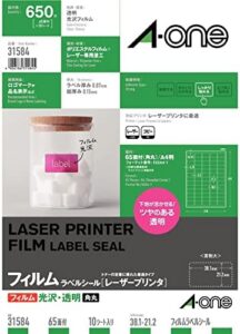 A-One label seal glossy film transparent 65 face 10 sheets 31 584