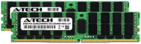 A-Tech 128GB ECC-LRDIMMMemory Kit for SuperMicro X10DRi, X10DRi-T - (2 x 64GB) DDR4 2400MHz PC4-19200 ECC Load Reduced DIMM Quad Rank 4Rx4 RAM Upgrade Modules