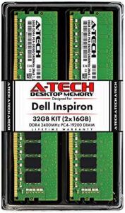 A-Tech 32GB (2x16GB) RAM for Dell Inspiron 3268, 3668, 5675, 5676 | DDR4 2400MHz DIMM PC4-19200 288-Pin Non-ECC UDIMM Desktop Max Memory Upgrade Kit