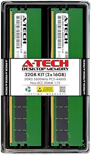 A-Tech 32GB Kit (2x16GB) RAM for ASUS ROG Maximus Z890 (Hero/Hero BTF/Extreme) Motherboard | DDR5 5600MHz PC5-44800 DIMM 1.1V 288-Pin Non-ECC UDIMM Memory Upgrade