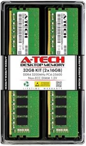 A-Tech 32GB Kit (2x16GB) RAM for ASUS ROG Strix X370-I Gaming Motherboard | DDR4 3200MHz PC4-25600 DIMM 1.2V 288-Pin Non-ECC UDIMM Memory Upgrade