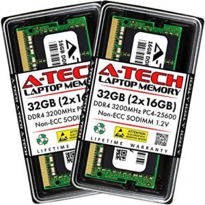 A-Tech 32GB Kit (2x16GB) RAM for MSI Katana GF66 12UE, GF66 12UGS, GF76 (12th Gen Intel, DDR4), GF76 11UG, GF76 12SC, GF76 12UE, GF76 12UG | DDR4 3200MHz PC4-25600 SODIMM Non-ECC Memory Upgrade