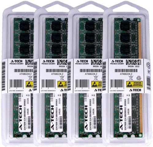 A-Tech 4GB KIT (4 x 1GB) Intel Motherboard D945GTP D945PAW D945PLM D945PPM D945PSN D945PVS D945PWM DG33BU DG33FB DG33TL DG35EC DG43GT DG45ID. DIMM DDR2 Non-ECC PC2-5300 667MHz RAM Memory