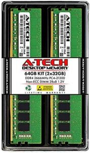 A-Tech 64GB Kit (2x32GB) RAM for ASUS ROG Maximus XI Gene, XI Apex Motherboard | DDR4 2666MHz PC4-21300 DIMM 2Rx8 1.2V 288-Pin Non-ECC UDIMM Memory Upgrade