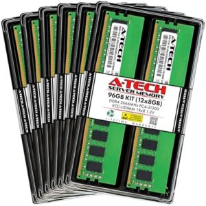 A-Tech 96GB Kit (12x8GB) RAM for ASUS ROG Dominus Extreme Motherboard | DDR4 2666MHz PC4-21300 ECC UDIMM 1Rx8 1.2V 288-Pin ECC Unbuffered DIMM Memory Upgrade