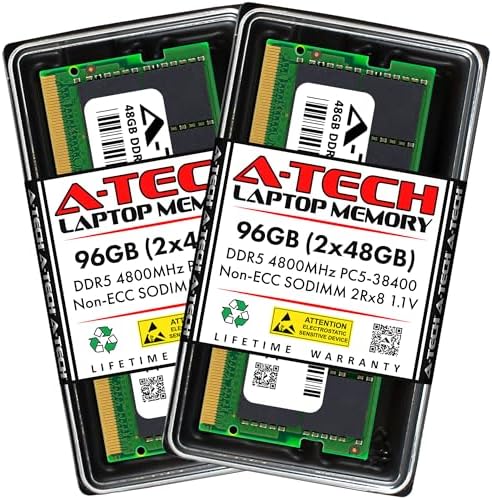 A-Tech 96GB Kit (2x48GB) RAM for HP OMEN 16 16-wf0097nr Gaming Laptop | DDR5 4800MHz PC5-38400 SODIMM 2Rx8 1.1V 262-Pin Non-ECC SO-DIMM Memory Upgrade