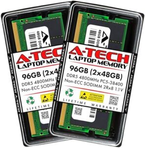 A-Tech 96GB Kit (2x48GB) RAM for HP OMEN 16 Transcend 16-u0097nr Gaming Laptop | DDR5 4800MHz PC5-38400 SODIMM 2Rx8 1.1V 262-Pin Non-ECC SO-DIMM Memory Upgrade