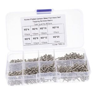 BESTOYARD Self-Tapping Screws 800pcs Countersunk Screws Set M2 Flat Head for Computer