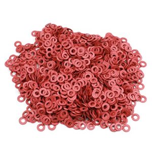 Bettomshin 1000Pcs Insulating Washer M3 Red Vulcanized Fiber Washer 0.24" x 0.12" x 0.02" Insulation Gasket for Motherboard