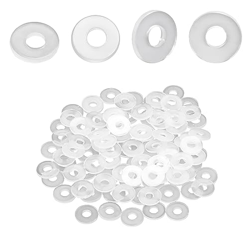 Bettomshin 100Pcs Insulating Washer M3 White Vulcanized Nylon Washer 0.31" x 0.12" x 0.04" Insulation Gasket for Motherboard