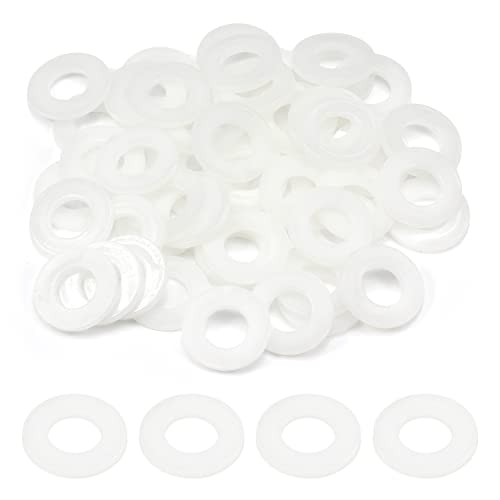 Bettomshin 100Pcs Insulating Washer M6 White Vulcanized Nylon Washer 0.47" x 0.24" x 0.06" Insulation Gasket for Motherboard