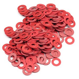 Bettomshin 3000Pcs Insulating Washer M2 Red Vulcanized Fiber Washer 0.2" x 0.08" x 0.02" Insulation Gasket for Motherboard