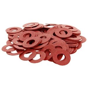 Bettomshin 300Pcs Insulating Washer M8 Red Vulcanized Fiber Washer 0.63" x 0.31" x 0.02" Insulation Gasket for Motherboard