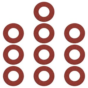 Bettomshin 500Pcs Insulating Washer M8 Red Vulcanized Fiber Washer 0.63" x 0.31" x 0.02" Insulation Gasket for Motherboard