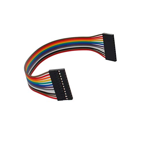 Bettomshin Female to Female 12P Jumper Wire 2.54mm Pitch Ribbon Cable Breadboard DIY 20cm Long 5Pcs