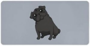 Black Pug Desk Mouse Mat Laptop Pad Desktop Protector Non-Slip Keyboard Pads for Office Gamer