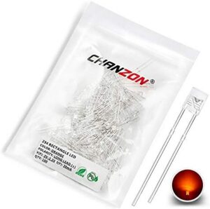 CHANZON 100 pcs 2x3x4 Orange LED Diode Lights 234 (Square Clear Transparent DC 2V 20mA) Bright Lighting Bulb Lamps Electronics Components Indicator Light Emitting Diodes