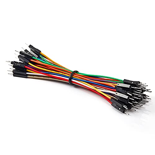 Chanzon 40pcs 10cm Male to Male Header Jumper Wire Dupont Cable Line Connector 40 pin Solderless Multicolored for Arduino Raspberry pi Electronic Breadboard Protoboard PCB Board