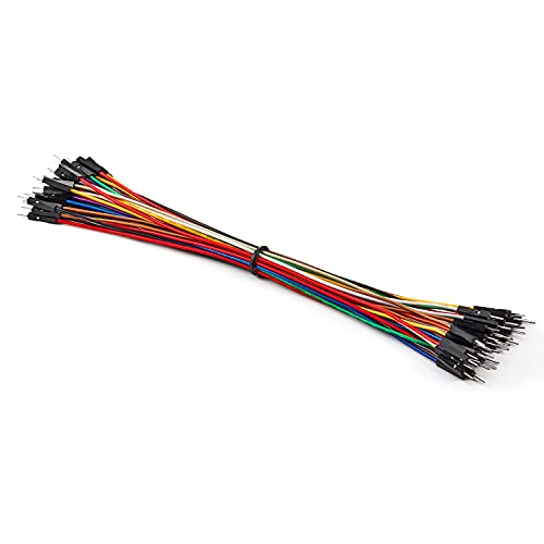 Chanzon 40pcs 20cm Long Male to Male Header Jumper Wire Dupont Cable Line Connector 40 pin Solderless Multicolored for Arduino Raspberry pi Electronic Breadboard Protoboard PCB Board